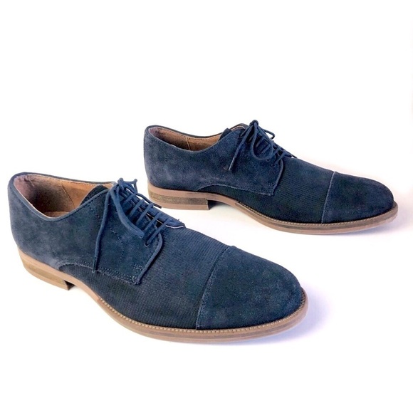 Alfani Eric Blue Suede Cap Toe Derby - Picture 1 of 13